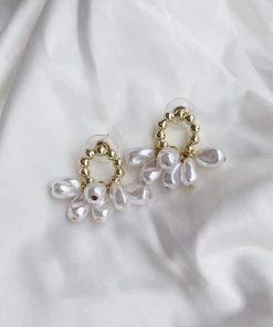 Alamour The Label Agnes Pearl Drop Earrings With Gold Details