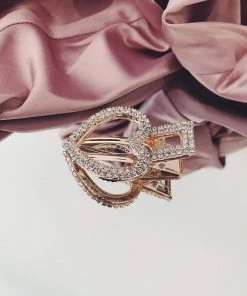 Alamour The Label Hair Accessories Rose Gold Crystal Heart Clip