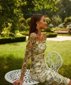 Alamour The Label Fleur Long Sleeve Midi Dress DRESSES