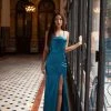 Alamour Made-To-Order Rubi Satin Gown - Teal Made-To-Order Gowns