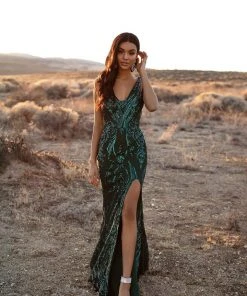 Alamour Made-To-Order Made-To-Order Gowns Danica Sequin Gown - Emerald