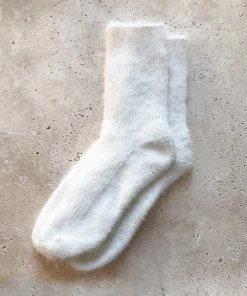 Alamour The Label Fluffy Socks - White To Lounge At Home