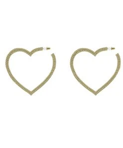 Alamour The Label Gaia Gold Crystal Heart Hoop Earrings