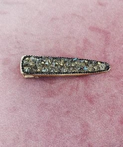 Alamour The Label Black And Gold Clip With Crystal Detailing