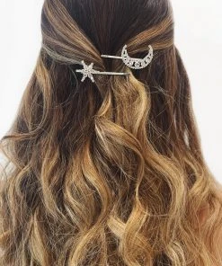 Alamour The Label Silver Star Diamante Hair Pin Hair Accessories