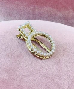 Alamour The Label Gold Hair Clip With Mini Pearls Hair Accessories