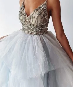 Alamour Made-To-Order Valeriya Beaded Tulle Gown