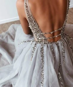 Alamour Made-To-Order Yolanda Beaded Tulle Gown - Silver 19 Alamour Made-To-Order Yolanda Beaded Tulle Gown - Silver