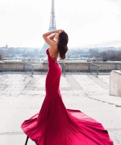 Alamour The Label PROM & FORMAL Pascala Gown Wine Red