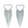 Alamour The Label Latika Silver Heart Drop Earrings