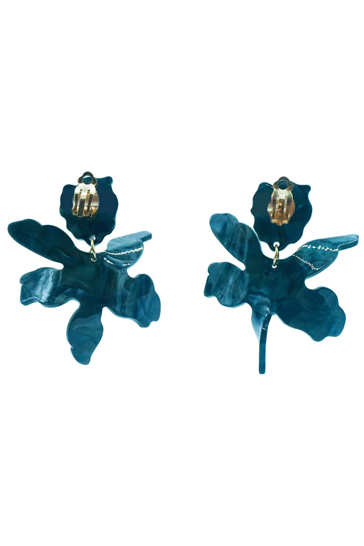 Alamour The Label Luna Teal Flower Statement Earrings 2 Alamour The Label Luna Teal Flower Statement Earrings
